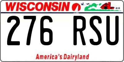 WI license plate 276RSU