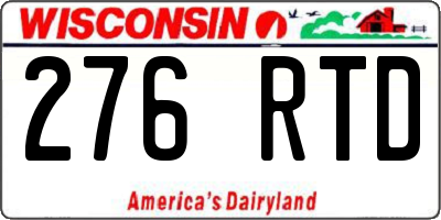 WI license plate 276RTD