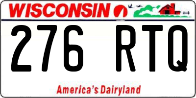 WI license plate 276RTQ