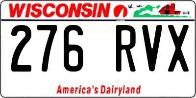 WI license plate 276RVX