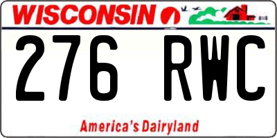 WI license plate 276RWC