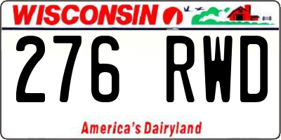 WI license plate 276RWD