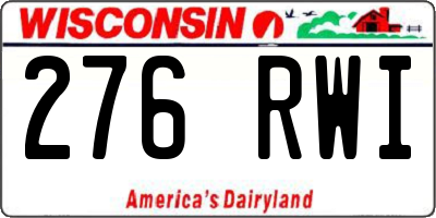 WI license plate 276RWI