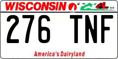 WI license plate 276TNF