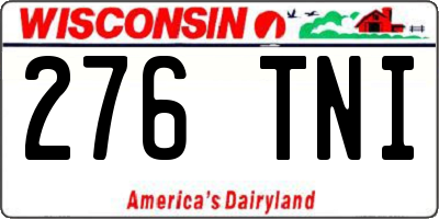 WI license plate 276TNI