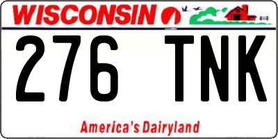 WI license plate 276TNK