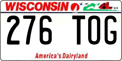 WI license plate 276TOG