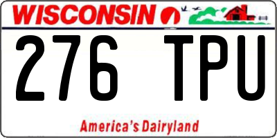 WI license plate 276TPU