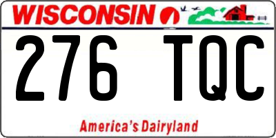 WI license plate 276TQC