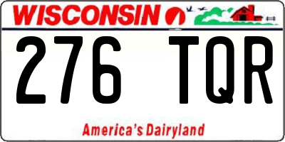WI license plate 276TQR