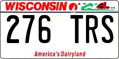 WI license plate 276TRS