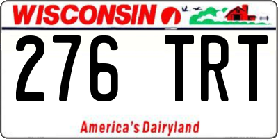 WI license plate 276TRT