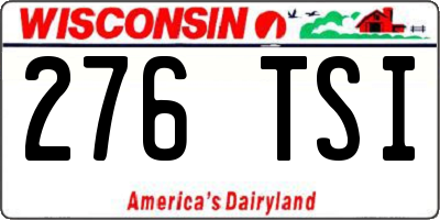 WI license plate 276TSI