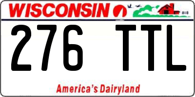 WI license plate 276TTL