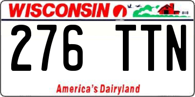 WI license plate 276TTN