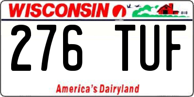 WI license plate 276TUF