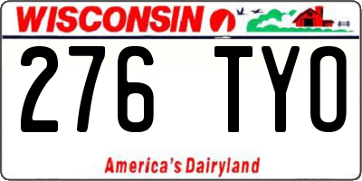 WI license plate 276TYO