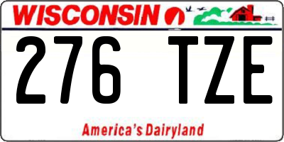 WI license plate 276TZE