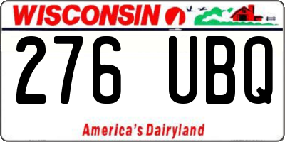 WI license plate 276UBQ