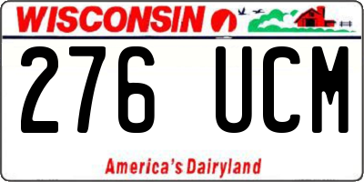 WI license plate 276UCM