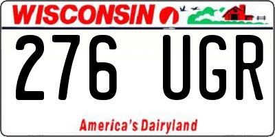 WI license plate 276UGR