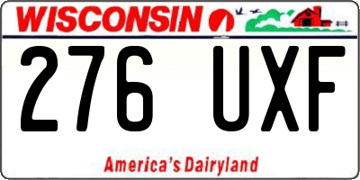 WI license plate 276UXF