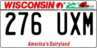 WI license plate 276UXM