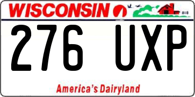 WI license plate 276UXP