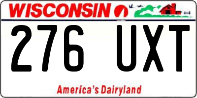 WI license plate 276UXT