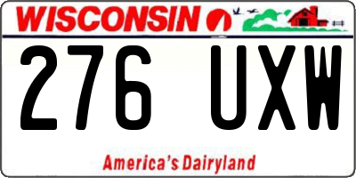 WI license plate 276UXW