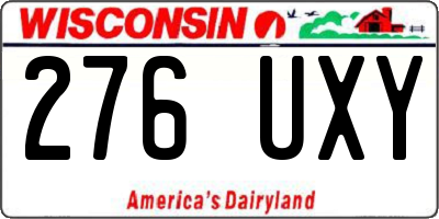 WI license plate 276UXY