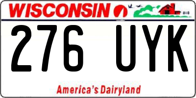 WI license plate 276UYK