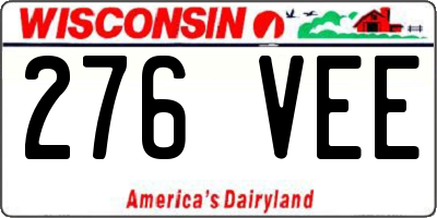 WI license plate 276VEE