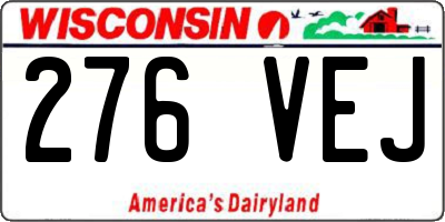 WI license plate 276VEJ