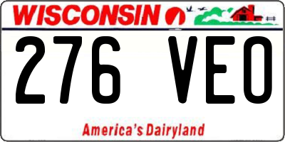 WI license plate 276VEO