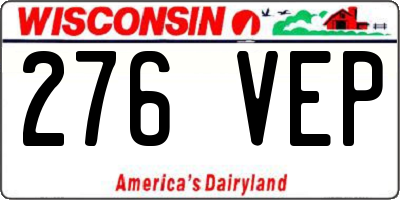WI license plate 276VEP