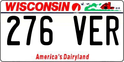 WI license plate 276VER