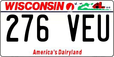 WI license plate 276VEU