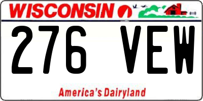 WI license plate 276VEW