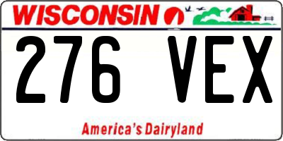 WI license plate 276VEX