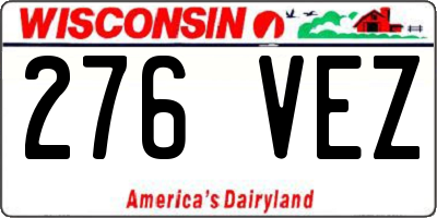 WI license plate 276VEZ