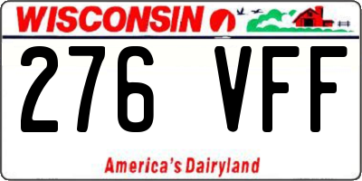 WI license plate 276VFF