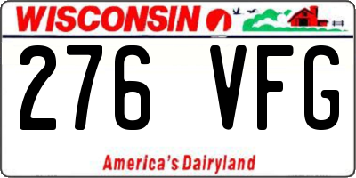 WI license plate 276VFG