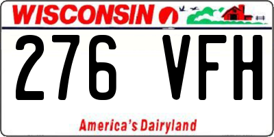 WI license plate 276VFH