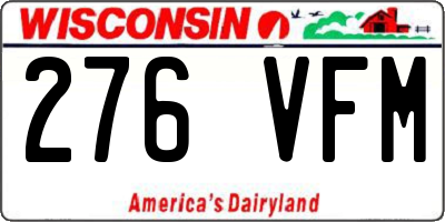 WI license plate 276VFM