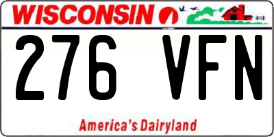 WI license plate 276VFN