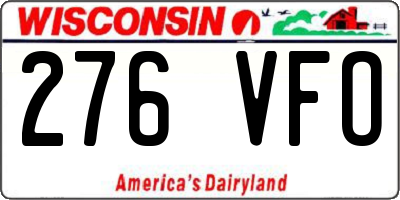 WI license plate 276VFO