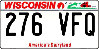 WI license plate 276VFQ