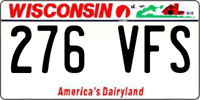 WI license plate 276VFS