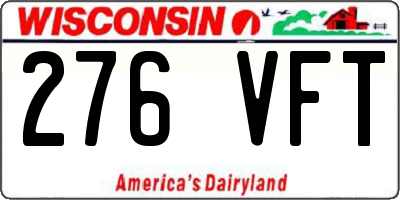 WI license plate 276VFT